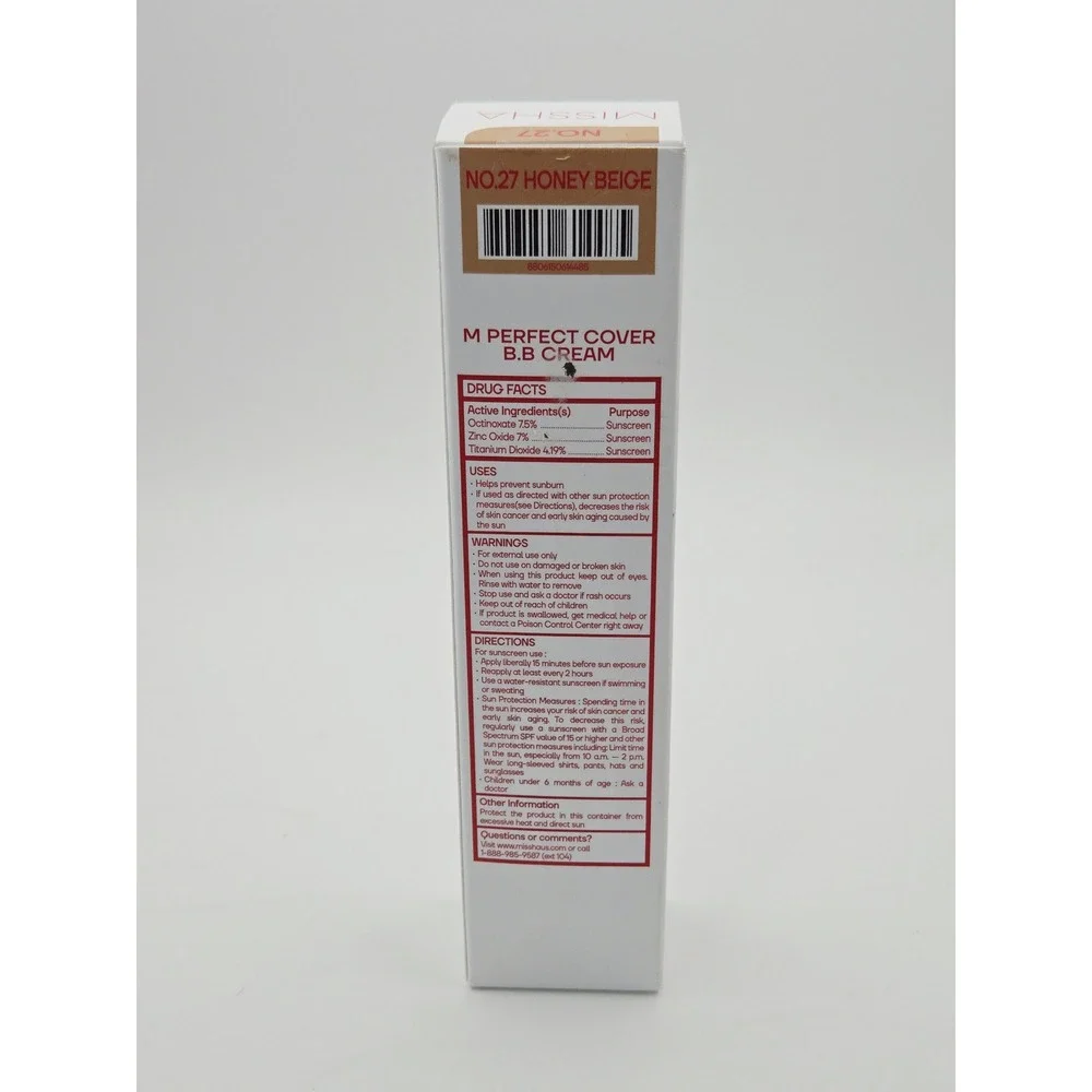 Missha M Perfect Cover BB Cream SPF 42 No. 27 Honey Beige 50ml 1.69 fl oz